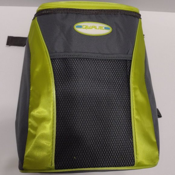Insulated Mini Backpack – Gray & Fluorescent green – 7,5 x 10,5 x 11,5 In.-Qwave - Picture 3 of 8